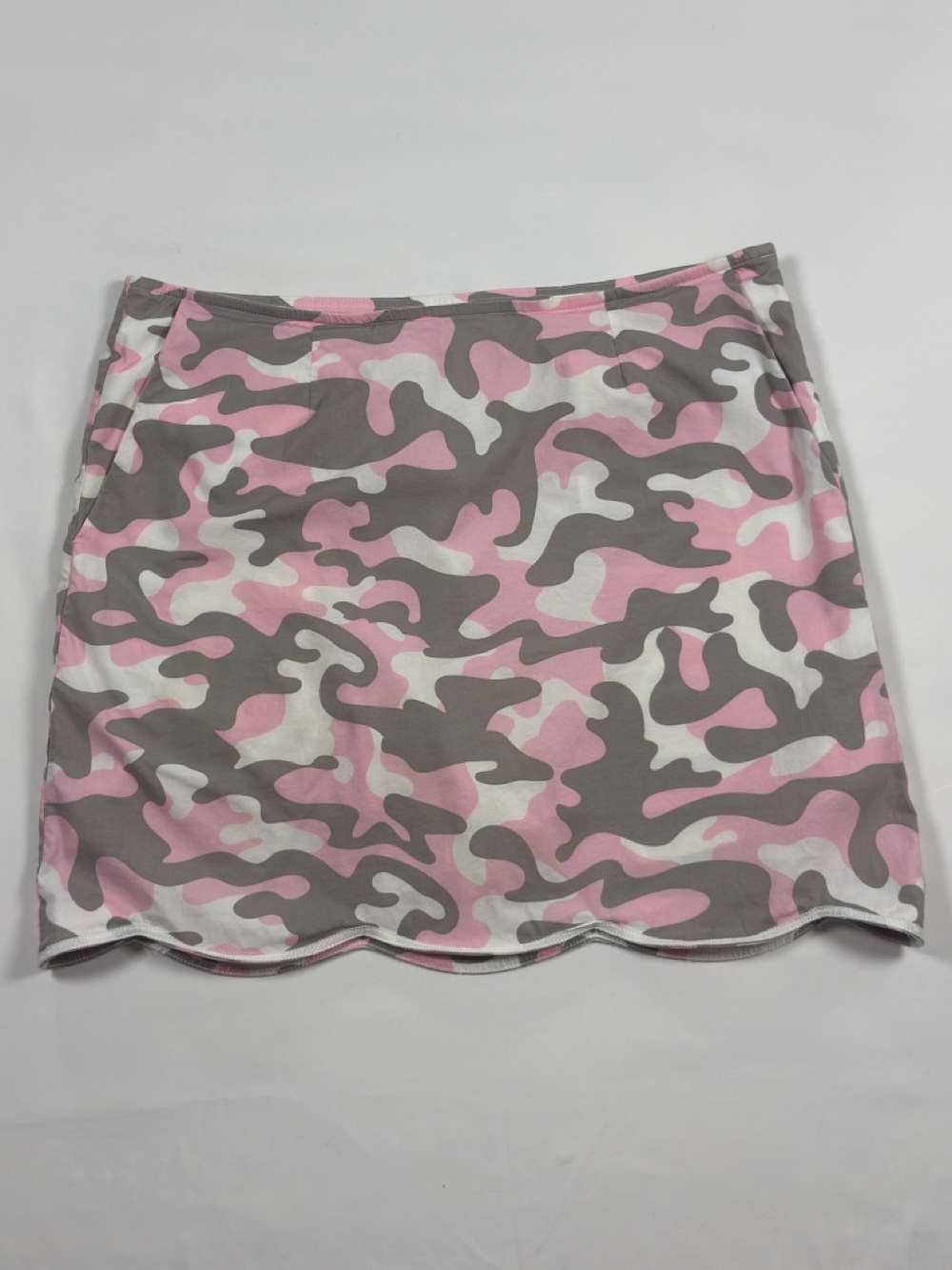 Golftini Pink & Gray Camo Scalloped Golf Skirt